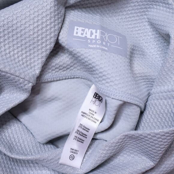 BEACHRIOT NEW Piper Legging Silver Shine Waffle Pull On Full Length Women's XS - Picture 9 of 10